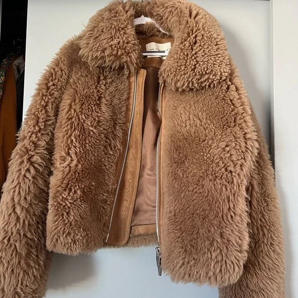 The Arrivals Shearling Bomber Coat - Picture 2 of 3